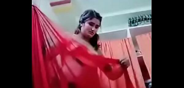  Swathi naidu showing her body and wearing red saree